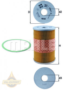 Mahle/Knecht Фильтр масляный MAHLE/KNECHT OX 43D - Картинка 2