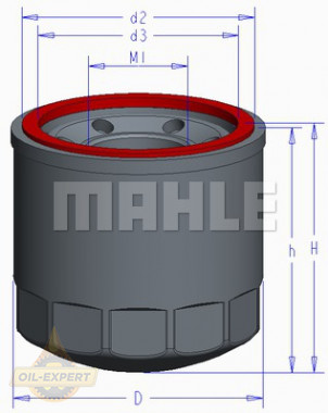 Mahle/Knecht Фильтр масляный MAHLE/KNECHT OC 1050 - Картинка 1