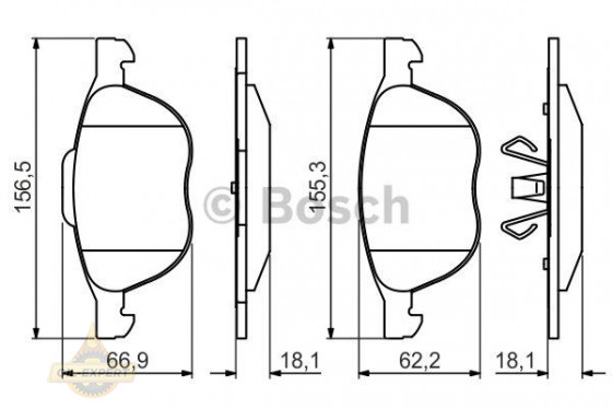 Bosch Колодки тормозные дисковые BOSCH 0 986 495 215 - Картинка 1