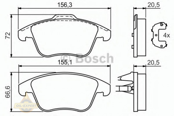 Bosch Колодки тормозные дисковые BOSCH 0 986 494 169 - Картинка 4