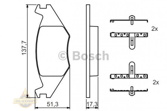 Bosch Колодки дискові гальмові BOSCH 0 986 468 890 - Заображення 1