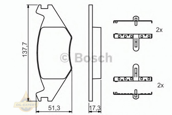 Bosch Колодки дискові гальмові BOSCH 0 986 468 890 - Заображення 2