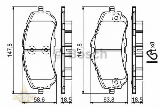 Bosch Колодки дискові гальмові BOSCH 0 986 494 714 - Заображення 2