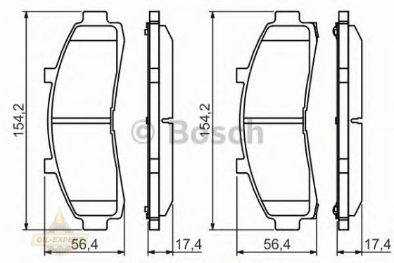 Bosch Колодки дискові гальмові BOSCH 0 986 424 656 - Заображення 2