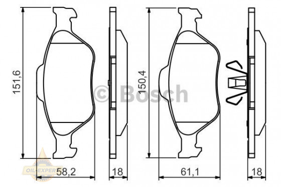 Bosch Колодки дискові гальмові BOSCH 0 986 494 512 - Заображення 1