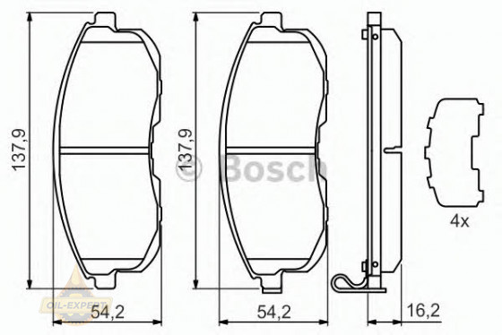 Bosch Колодки дискові гальмові BOSCH 0 986 494 443 - Заображення 2