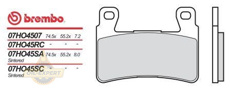 Brembo Колодки гальмівні дискові BREMBO 07HO45SA - Заображення 1