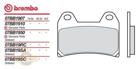 Brembo Колодки тормозные мото BREMBO 07BB1935 - Картинка 1