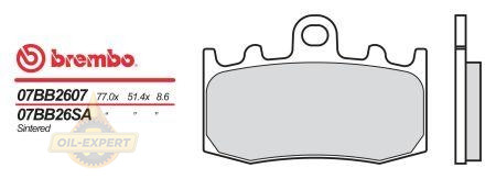 Brembo Колодки тормозные мото BREMBO 07BB26SA - Картинка 1