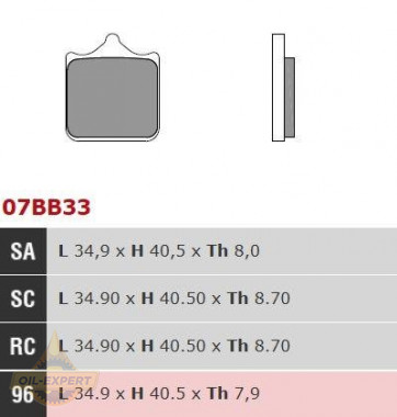 Brembo Колодки тормозные мото BREMBO 07BB3396 - Картинка 1