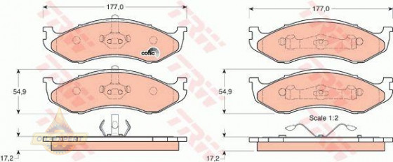 Trw Колодки дискові гальмівні TRW GDB1153 - Заображення 3