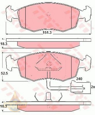 Trw Колодки тормозные дисковые TRW GDB1208 - Картинка 1