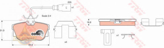Trw Колодки тормозные дисковые TRW GDB1369 - Картинка 2