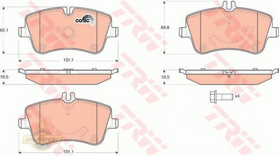Trw Колодки тормозные дисковые TRW GDB1514 - Картинка 2