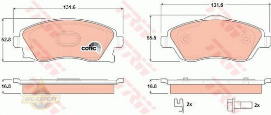 Trw Колодки тормозные дисковые TRW GDB1570 - Картинка 2