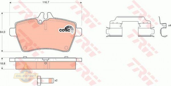 Trw Колодки тормозные дисковые TRW GDB1630 - Картинка 2