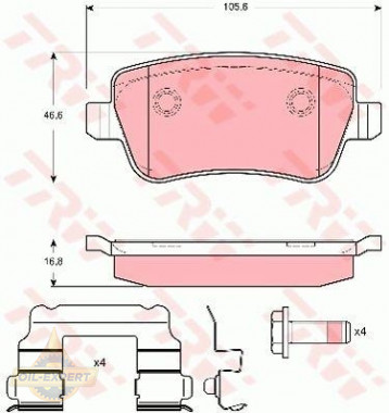 Trw Колодки тормозные дисковые TRW GDB1638 - Картинка 2