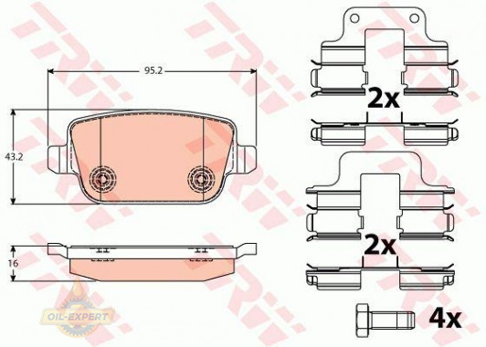 Trw Колодки дискові гальмові TRW GDB1709 - Заображення 2