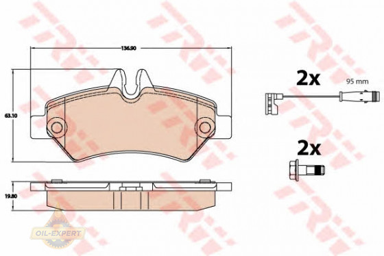 Trw Колодки тормозные дисковые TRW GDB2076 - Картинка 2