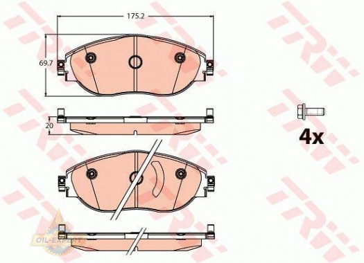 Trw Колодки дискові гальмові TRW GDB2114 - Заображення 2