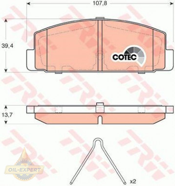 Trw Колодки тормозные дисковые TRW GDB3311 - Картинка 2