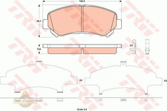 Trw Колодки тормозные дисковые TRW GDB3521 - Картинка 1