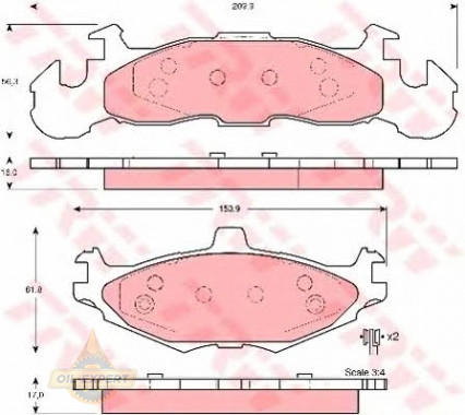 Trw Колодки дискові гальмові TRW GDB4003 - Заображення 2