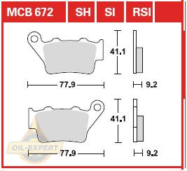 Trw Колодки тормозные мото TRW MCB672 - Картинка 1