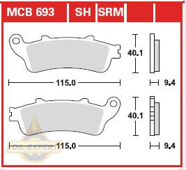 Trw Колодки тормозные мото TRW MCB693SRM - Картинка 1