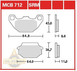 Trw Колодки тормозные мото TRW MCB712SRM - Картинка 1