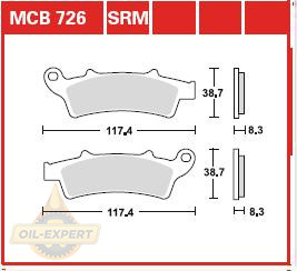 Trw Колодки тормозные мото TRW MCB726SRM - Картинка 1