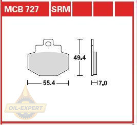 Trw Колодки тормозные мото TRW MCB727SRM - Картинка 1