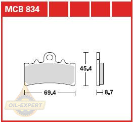Trw Колодки тормозные мото TRW MCB834 - Картинка 1