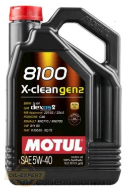 Motul Моторное масло MOTUL 8100 X-CLEAN GEN2 5W-40 - Картинка 1