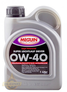 Meguin Моторное масло MEGUIN Super Leichtlauf Driver 0W-40 - Картинка 2