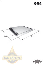 Mecafilter Фильтр салона угольный Mecafilter EKR7045 - Картинка 2