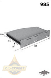 Mecafilter Фильтр салона угольный Mecafilter EKR7127 - Картинка 2