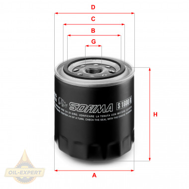 Sofima Фільтр масляний SOFIMA S1600R - Заображення 1