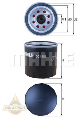 Mahle/Knecht Фильтр масляный MAHLE/KNECHT OC 1452 - Картинка 1