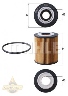 Mahle/Knecht Фільтр масляний MAHLE/KNECHT OX 1237D - Заображення 1