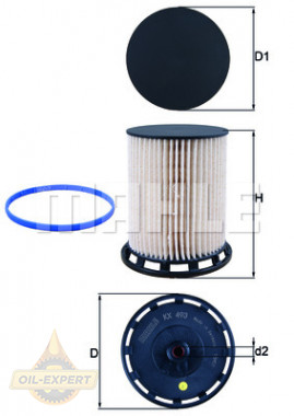 Mahle/Knecht Фільтр паливний MAHLE/KNECHT KX493D - Картинка 1