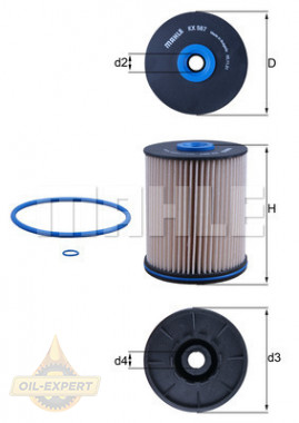 Mahle/Knecht Фільтр паливний MAHLE/KNECHT KX567D - Картинка 1