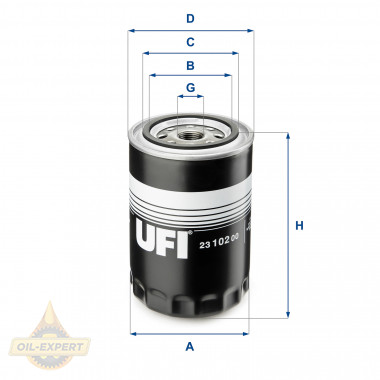 Ufi Фільтр масляний UFI 23.102.00 - Картинка 1