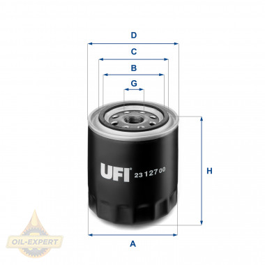 Ufi Фільтр масляний UFI 23.127.00 - Заображення 1