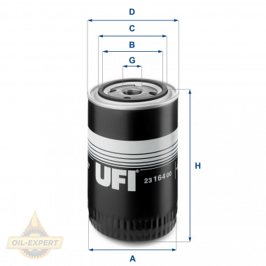 Ufi Фільтр масляний UFI 23.164.00 - Заображення 1