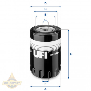 Ufi Фільтр масляний UFI 23.164.03 - Заображення 1