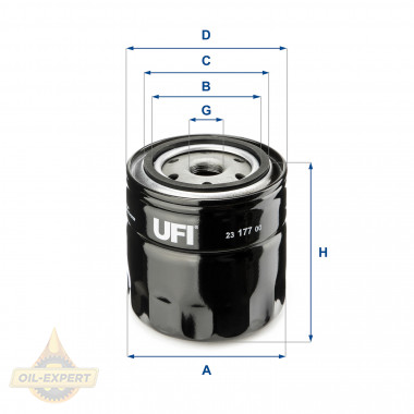 Ufi Фільтр масляний UFI 23.177.00 - Картинка 1