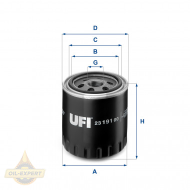 Ufi Фільтр масляний UFI 23.191.00 - Картинка 1