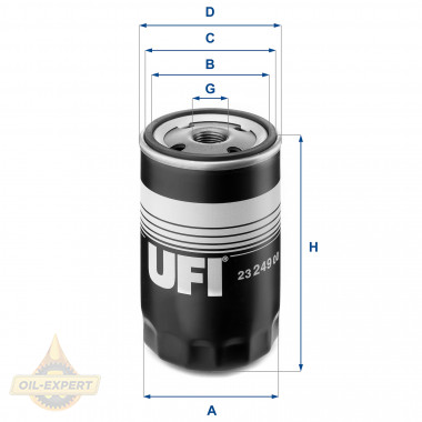 Ufi Фільтр масляний UFI 23.249.00 - Заображення 1