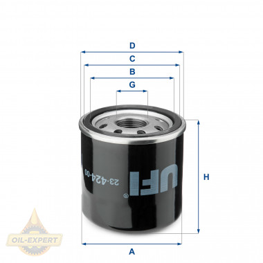 Ufi Фільтр масляний UFI 23.424.00 - Картинка 1